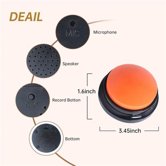 8 Color Voice Recording Button,Dog Buttons for Communication Pet Training Buzzer - Picture 2 of 6